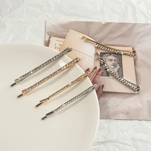 Set di fermagli per capelli con strass scintillanti in oro e argento per acconciature donna