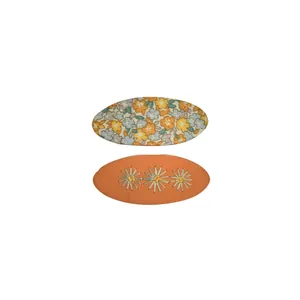 Lot de 2 barrettes à cheveux en tissu brodé de fleurs avec motifs de marguerites