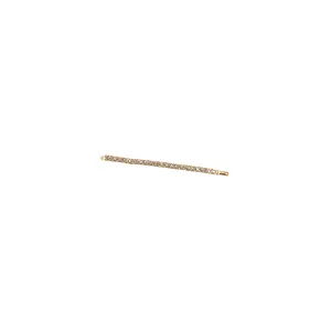 Elegante fermaglio per capelli in metallo dorato con strass bianchi scintillanti