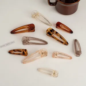 Korean Ins Transparent Resin Hair Clips Minimalist Water Drop Geometric Duckbill Clips For Women Daily Hair Styling Hairpins