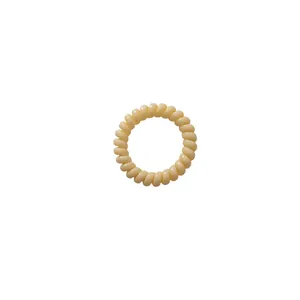 Cremefarbenes Spiral-Haargummi mit minimalistischem elastischem Design für hohe Pferdeschwänze