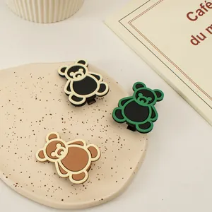 Set da tre pezzi di fermagli per capelli a forma di orsetto opaco in vari colori