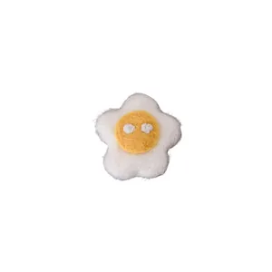 Barrette à cheveux mignonne en feutre de laine faite main motif œuf au plat pour femme