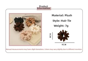 Detailansicht eines 9 cm Plüsch-Haargummis mit 7 g Gewicht und weichen Texturparametern