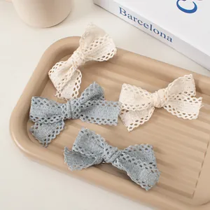Pince à Cheveux Nœud en Dentelle Crème Douce Élégante Pince à Bec de Canard pour Fille Accessoires de Cheveux Pastoraux
