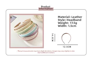 Dimensions détaillées des serre-têtes en cuir macaron avec finition mate