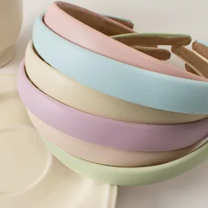 Lot de serre-têtes en cuir aux tons pastel avec doublure antidérapante et texture