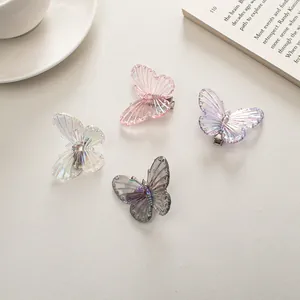 Clip per Capelli a Farfalla Iridescente Dolce 3D Resina Laser Clip a Becco d'Anatra Accessorio per Capelli Donna