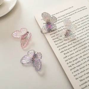 Squisiti fermagli per capelli a farfalla cangianti con lucentezza di cristallo in 4 colori