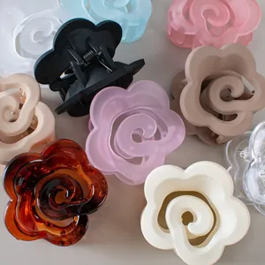 Pinces à cheveux fleurs ajourées mates et brillantes en plusieurs couleurs pour femmes