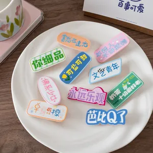 Barrettes à Cheveux en Acrylique avec Mots Amusants pour Femmes Filles Argot Épingles à Cheveux Mignon Étudiants Accessoires Cheveux