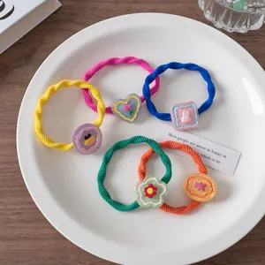 Süße Cartoon Harz Tier Blume Haargummis Hohe Elastische Bonbonfarben Haarbänder Für Mädchen Damen Täglich Haarschmuck
