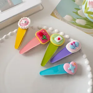 Set van 5 kleurrijke haarspeldjes met konijn, bloemen en hartjes voor meisjes en kids