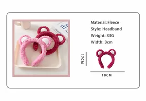 Especificaciones de la diadema de oso de peluche con dimensiones y material suave