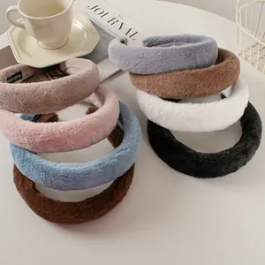 Plush faux rabbit fur headbands in multiple colors for a high-volume hair look