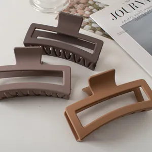 Set di 3 grandi mollette per capelli rettangolari opache in tonalità della terra