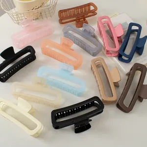 Lot de grandes pinces à cheveux creuses mates de 13cm en plusieurs couleurs pastel
