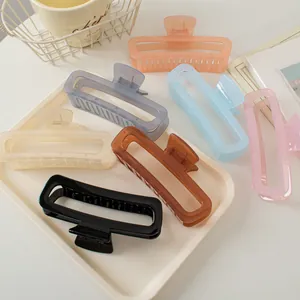 Pinces à cheveux rectangulaires mates de 13 cm en couleurs gelée assorties pour coiffure
