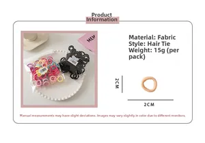 Detailed size view of 2cm colorful mini elastic hair ties and towel rings for kids