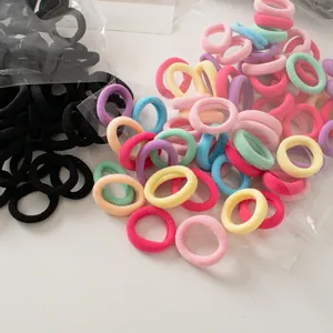 Colorful high elasticity seamless hair ties for kids, durable mini basic scrunchies set