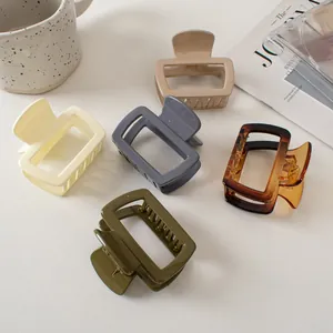 Minimalist Small Square Hair Claw Clip For Women Korean Style Rectangular Hollow Shark Clip Elegant Hair Accessory