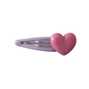 Molletta BB viola con cuore rosa 3D per acconciature da ragazza stile dolce