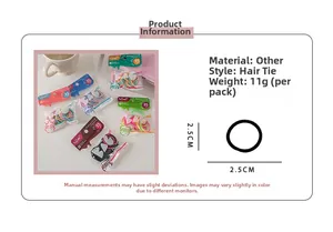 Macro detail of 2.5cm high-elasticity hair ties showing 35 pieces per candy-colored pack