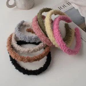 Chic teddy fleece headbands in various colors for autumn winter cozy styling