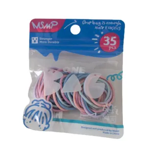 35-piece set of high-elastic candy color hair ties in transparent packaging