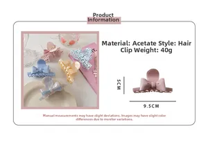 Détails de la pince à cheveux en acétate de 9,5 cm avec spécification de poids 40g