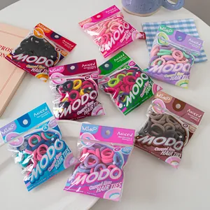 Colorful high elasticity baby hair ties in mixed candy colors, durable baby size hair bands