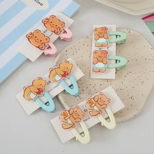 Simpatici Fermagli per Capelli a Forma di Orsetto di Burro in Acrilico con Animali a Becco d'Anatra Accessori per Capelli Donna Ragazza