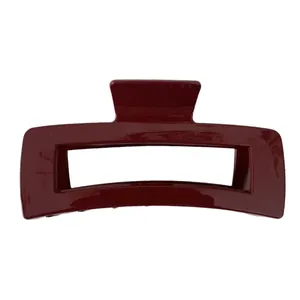 Große weinrote minimalistische Haarklammer für Damen in elegantem Dunkelrot glänzend