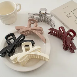 Eleganter Schleife Haarkralle Große Größe Kunststoff Harz Shark Clip Koreanische Mode Styling Haarschmuck Für Damen Mädchen