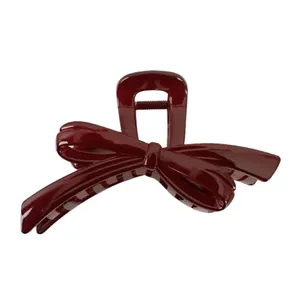 Eleganter großer weinroter Haarklammer-Clip mit glänzendem Finish für dickes Haar