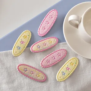 Lot de barrettes à cheveux étoiles mignonnes aux couleurs pastel et bords festonnés