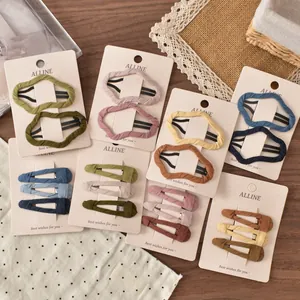 Stoffumwickelte Wolke Wellen Wassertropfen Haarklammern Für Damen Mädchen Gradient Morandi Farbe Snap BB Clips Seitenhaarspangen Kopfschmuck Zubehör