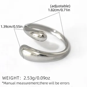 Detail showing weight 2.53g and 1.82cm adjustable inner diameter for stainless steel ring