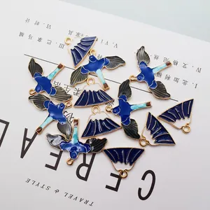 Emaille vogel en sneeuwberg hangers voor doe-het-zelf sieraden accessoires