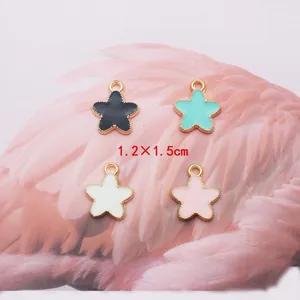 Star-shaped enamel charms for DIY jewelry making in assorted colors, size 1.2x1.5cm