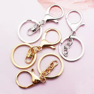 Chiusure a moschettone in metallo oro e argento con portachiavi per borse e accessori DIY