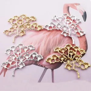 Golden and silver pine leaf charms for DIY ancient style hairpins and bridal headwear