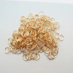 Bulk gold open jump rings for DIY jewelry making and necklace connection accessories