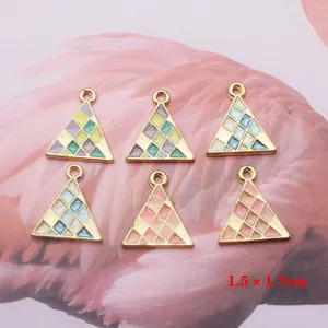 Triangle geometric enamel pendant charms 1.5x1.7cm for DIY jewelry making