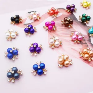 Bunte Perlen und Strass Blumen Legierung Zubehör für DIY Haarnadeln und Kleidung