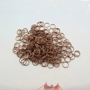 Close-up of antique bronze jump rings for DIY jewelry making and craft connections