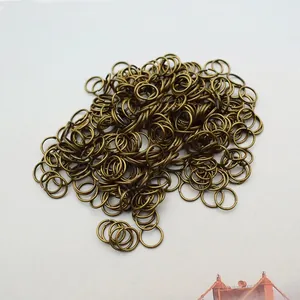 Bulk open jump rings in antique bronze finish for DIY jewelry and necklace crafting
