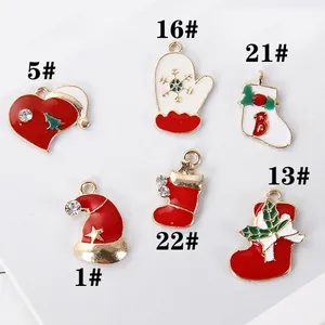 Weihnachts-DIY-Emaille-Anhänger-Set für Schmuckherstellung mit Charms und Socken
