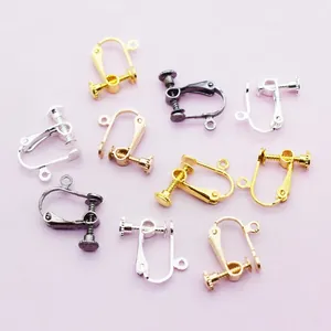 Convertitori per orecchini a clip a vite a forma di U in oro, argento e oro rosa