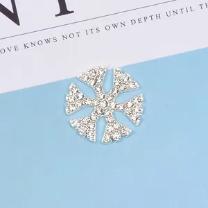 Silver plated snowflake charm with pave sparkling rhinestones for DIY jewelry making